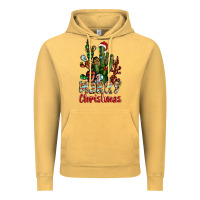 Vintage Mustard merry christmas cactus western Vintage Hoodie - BarkalooDesign