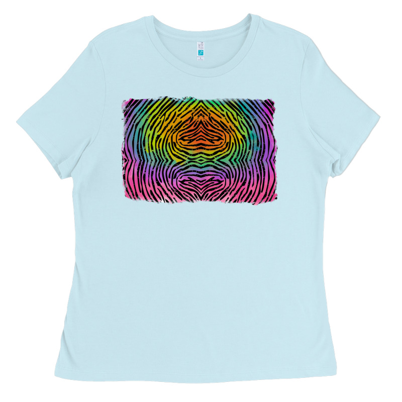 Colorful Zebra Background Ladies Tee by RanaPortraitStore | Teevron