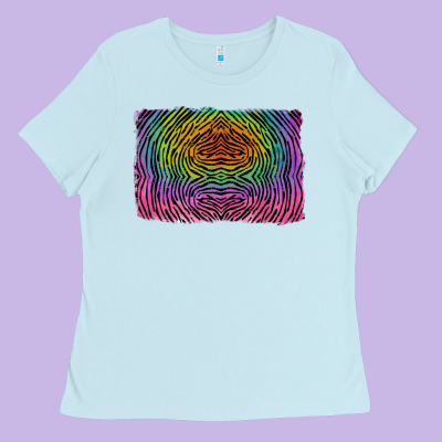 Colorful Zebra Background Ladies Tee Designed By Ranaportraitstore