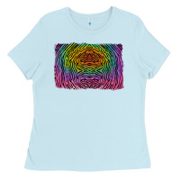 Baby Blue colorful zebra background Ladies Tee - RanaPortraitStore