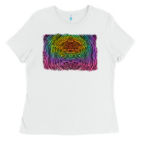 White colorful zebra background Ladies Tee - RanaPortraitStore