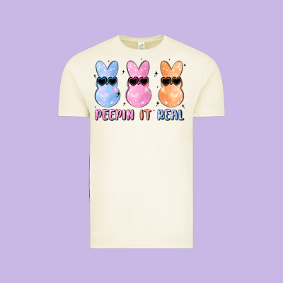 Peepin It Real Easter Glitter Vintage Tee Designed By Maliassmallbusiness