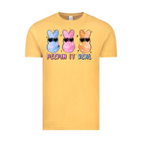 Vintage Mustard peepin it real easter glitter Vintage Tee - MaliasSmallBusiness