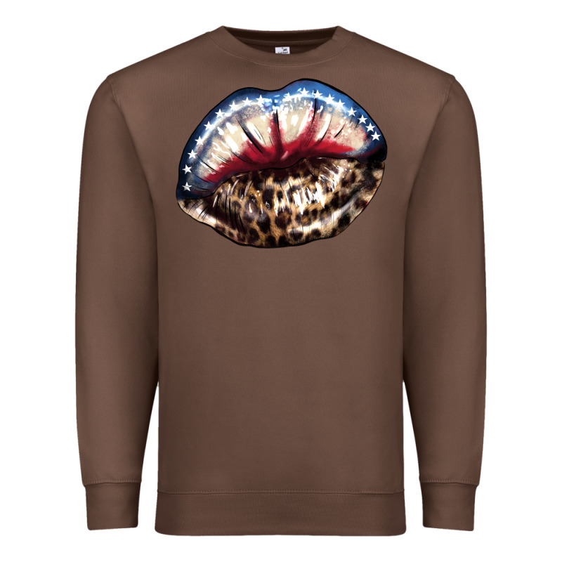 American Lip Leopard 4th Of July Premium Sweatshirt by HowdyJamesFarm | Teevron