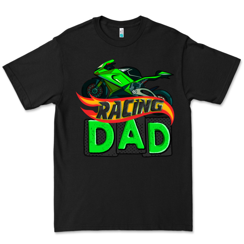 Racing Dad With Racing Motorcycle Premium Tee by AdoDesignShop | Teevron