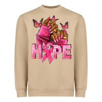 Mushroom Hope Breast Cancer nails Heavyweight Sweatshirt - NancyCooperArtShop