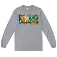 Heather Grey school bus love Long Sleeve Tee - NancyCooperArtShop