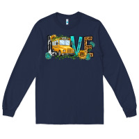 Navy school bus love Long Sleeve Tee - NancyCooperArtShop