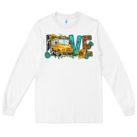 White school bus love Long Sleeve Tee - NancyCooperArtShop
