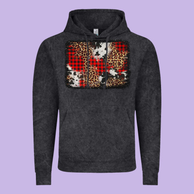 Distressed Cowhide Leopard Christmas Background Vintage Hoodie Designed By Jasminsmagicworld