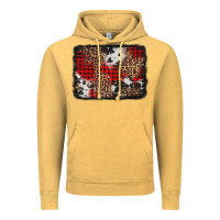 Vintage Mustard distressed cowhide leopard christmas background Vintage Hoodie - Jasminsmagicworld