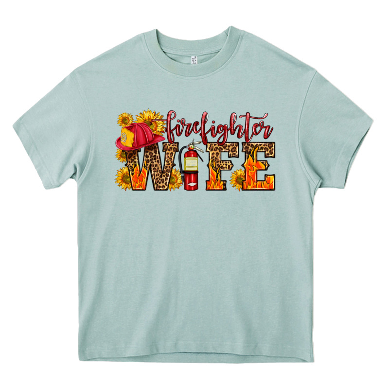 Firefighter Wife With Hat Sunflowers Heavy Core Tee by HRA Design Shop | Teevron