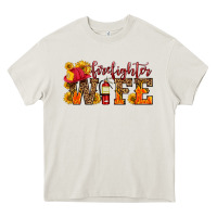 Cream firefighter wife with hat sunflowers Heavy Core Tee - HRA Design Shop