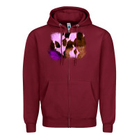 Burgundy Purple Western Wood Cowhide Frame Zipper Hoodie - Bettercallsaul