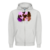 Dove Grey Purple Western Wood Cowhide Frame Zipper Hoodie - Bettercallsaul