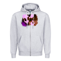 Purple Western Wood Cowhide Frame Zipper Hoodie | Teevron