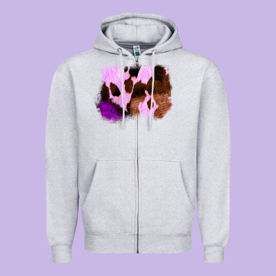 Purple Western Wood Cowhide Frame Zipper Hoodie Designed By Bettercallsaul