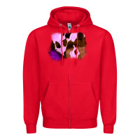 Red Purple Western Wood Cowhide Frame Zipper Hoodie - Bettercallsaul