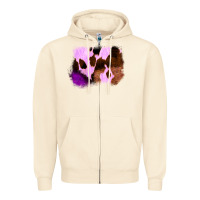 Sandshell Purple Western Wood Cowhide Frame Zipper Hoodie - Bettercallsaul