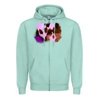 Seafoam Purple Western Wood Cowhide Frame Zipper Hoodie - Bettercallsaul