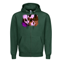 Sports Green Purple Western Wood Cowhide Frame Zipper Hoodie - Bettercallsaul
