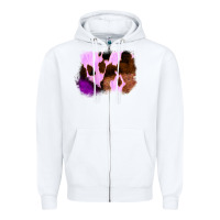 White Purple Western Wood Cowhide Frame Zipper Hoodie - Bettercallsaul