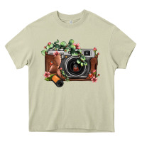 Mossy floral eucalyptus film roll vintage camera Heavy Core Tee - FaDigitalArtStudio