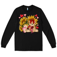 Black valentines day sunflowers with bear hjf Long Sleeve Tee - NancyCooperArtShop