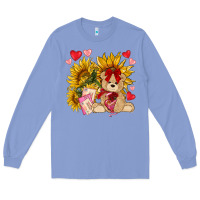 Colony Blue valentines day sunflowers with bear hjf Long Sleeve Tee - NancyCooperArtShop