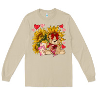Mushroom valentines day sunflowers with bear hjf Long Sleeve Tee - NancyCooperArtShop