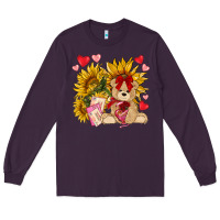 Plum valentines day sunflowers with bear hjf Long Sleeve Tee - NancyCooperArtShop