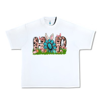 White hop rabbit Urban Heavy Tee - MaliasSmallBusiness