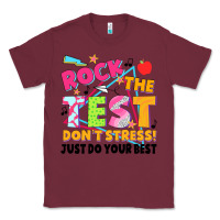 Burgundy rock the test don't stress! just do your best Classic Tee - JahusDesignShop