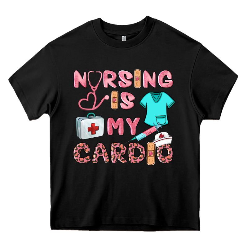 Nursing Is My Cardio Heavy Core Tee by BarkalooDesign | Teevron