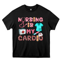 Black nursing is my cardio Heavy Core Tee - BarkalooDesign