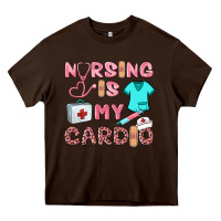 Chocolate Brown nursing is my cardio Heavy Core Tee - BarkalooDesign