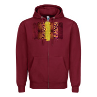Burgundy Western Farm Life Brushstrokes Zipper Hoodie - Bettercallsaul