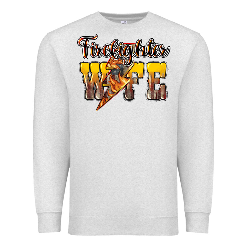 Firefighter Wife Lightning Bolt Premium Sweatshirt by HowdyJamesFarm | Teevron