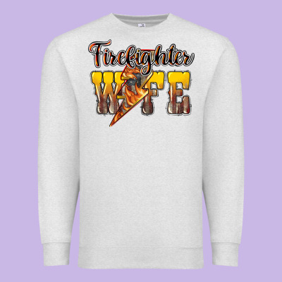 Firefighter Wife Lightning Bolt Premium Sweatshirt Designed By Howdyjamesfarm