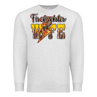 Oatmeal Heather Firefighter wife lightning bolt Premium Sweatshirt - HowdyJamesFarm