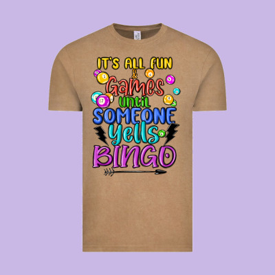 Bingo Vintage Tee Designed By Maliassmallbusiness