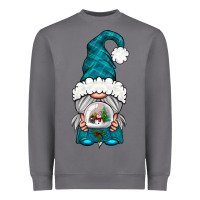 Storm winter gnome with snow globe Heavyweight Sweatshirt - NancyCooperArtShop