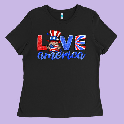 Love America Gnome Ladies Tee Designed By Hra Design Shop