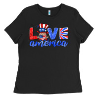 Black love america gnome Ladies Tee - HRA Design Shop