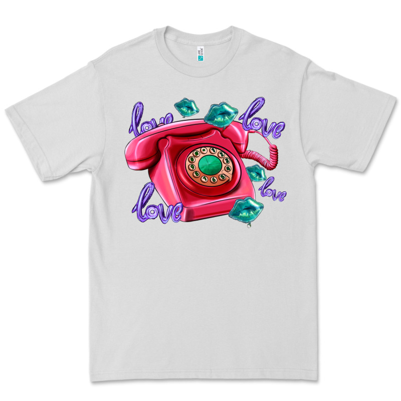Love Balloons And Pink Valentines Telephone Premium Tee by AdoDesignShop | Teevron