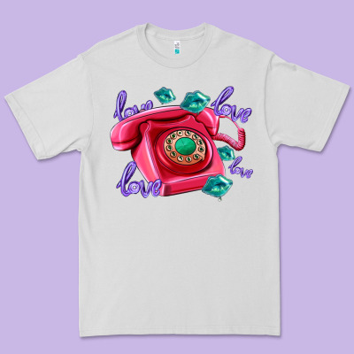 Love Balloons And Pink Valentines Telephone Premium Tee Designed By Adodesignshop