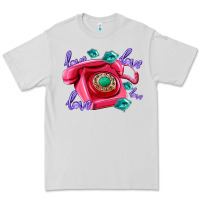 Dove Grey love balloons and pink valentines telephone Premium Tee - AdoDesignShop