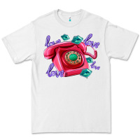 White love balloons and pink valentines telephone Premium Tee - AdoDesignShop