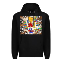 Black love puzzle ribbon Premium Hoodie - TumblerDesignByShophia