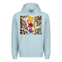 Blue Mist love puzzle ribbon Premium Hoodie - TumblerDesignByShophia